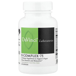 DaVinci Laboratories, Complejo de vitaminas B 75, 60 cápsulas