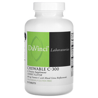 DaVinci Laboratories, Cereja, Cereja, 90 Comprimidos Mastigáveis