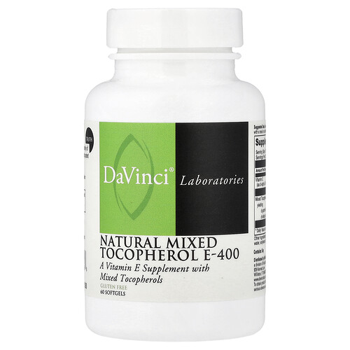 Davinci Laboratories Natural Mixed Tocopherol E-400, 60 Softgels