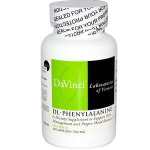 Отзывы о ДаВинчи Лэбораторис оф Вермонт, DL-Phenylalanine, 750 mg, 60 Capsules