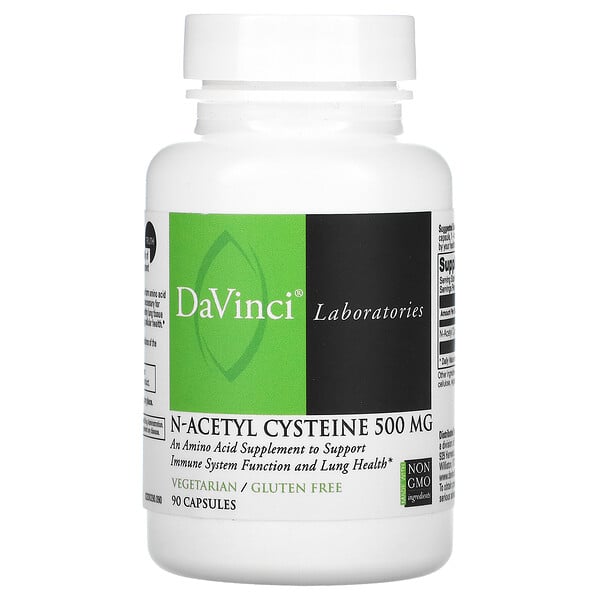 DaVinci Laboratories of Vermont, N-Acetyl Cysteine, 500 mg, 90 Capsules