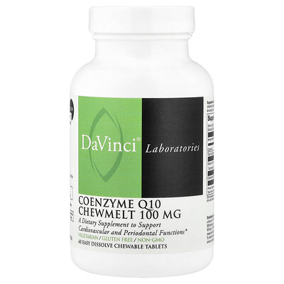 DaVinci Laboratories Coenzyme Q10 Chewmelt 100 mg 60 Easy Dissolve Chewable Tablets