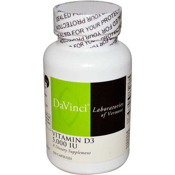 DaVinci Laboratories of Vermont, Vitamin D3, 5000 IU, 120 Capsules (Discontinued Item) 