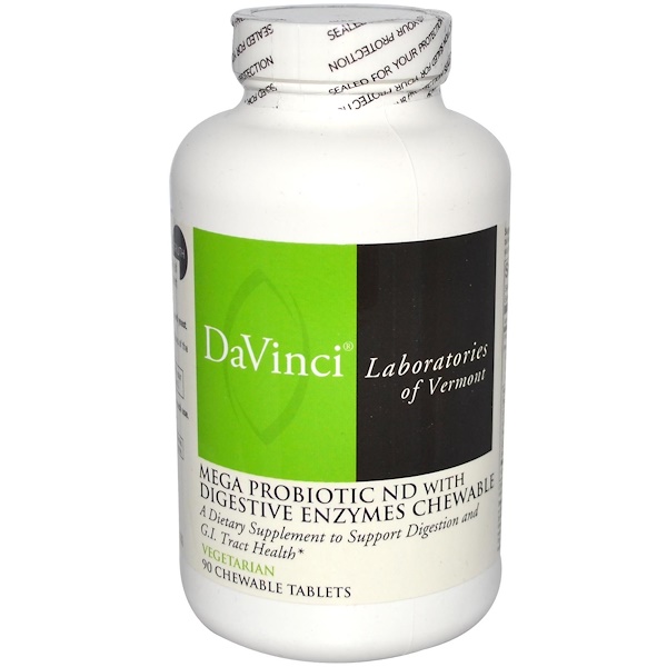 DaVinci Laboratories of Vermont, Mega Probiotic ND with Digestive Enzymes Chewable, 90 Chewable Tablets (Discontinued Item) 