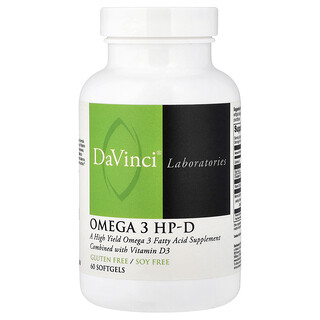 DaVinci Laboratories, Omega 3 HP-D, 60 Softgels