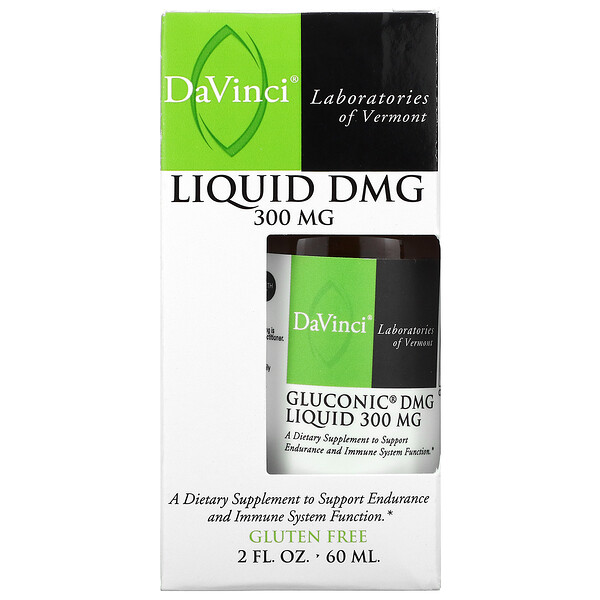 DaVinci Laboratories of Vermont‏, Gluconic DMG Liquid, 300 mg, 2 fl oz (60 ml)