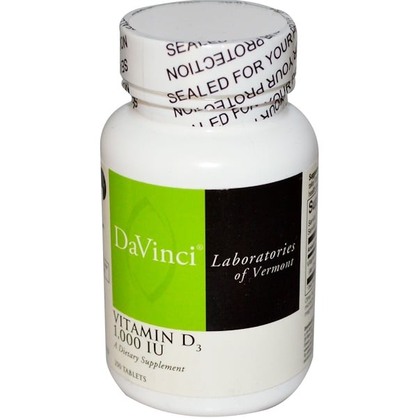 DaVinci Laboratories of Vermont, Vitamin D3, 1,000 IU, 250 Tablets (Discontinued Item) 
