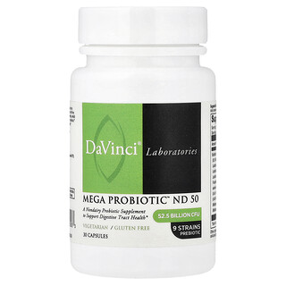دافينشي لابوراتوريز‏, Mega Probiotic ND 50، 30 كبسولة