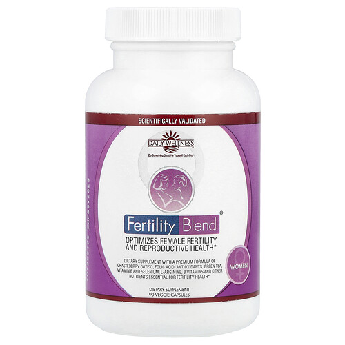 Daily Wellness Company, Fertility Blend for Women, Mischung zur Unterstützung der Fruchtbarkeit für Frauen, 90 pflanzliche Kapseln