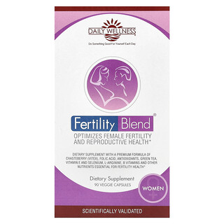 Daily Wellness Company, Mistura de Fertilidade para Mulheres, 90 Cápsulas Vegetais