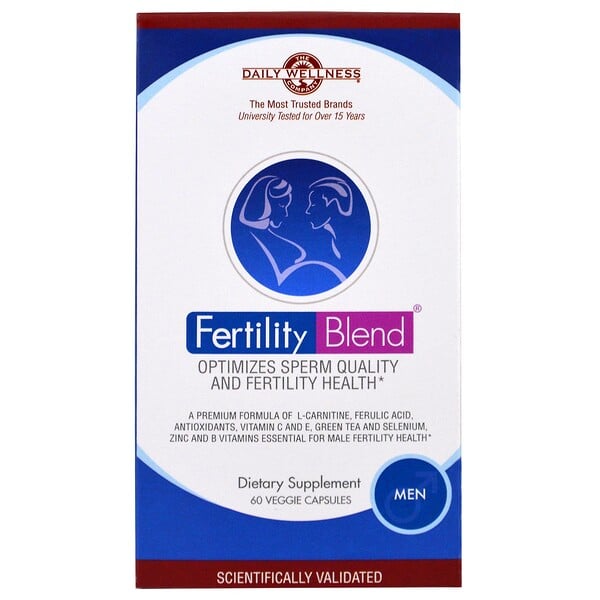 Daily Wellness Company, Fertility Blend, Men, Mischung zur Unterstützung der Fruchtbarkeit bei Männern, 60 vegetarische Kapseln