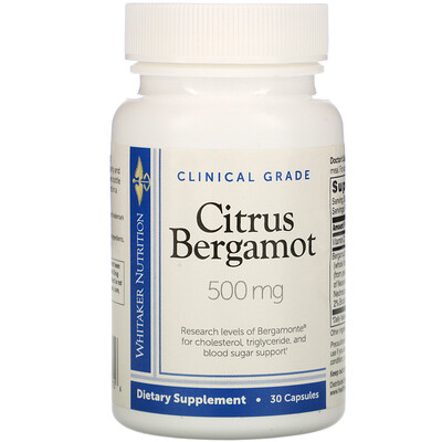 Dr. Whitaker Clinical Grade, Citrus Bergamot, 500 mg, 30 Capsules