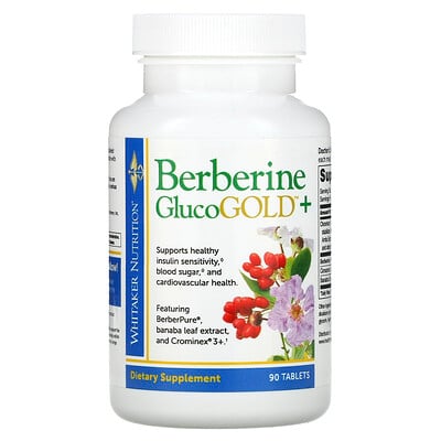 

Whitaker Nutrition Berberine GlucoGOLD +, 90 таблеток