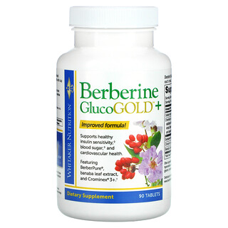Whitaker Nutrition, Berberine GlucoGOLD+，90 片