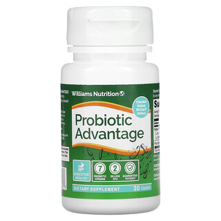 Williams Nutrition, Probiotic Advantage، يحتوي على 2 مليار وحدة تشكيل مستعمرة، 30 قرصًا مغلفًا