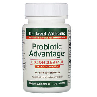 Williams Nutrition, Probiotic Advantage, пробиотики для здоровья кишечника, повышенная сила действия, 30 таблеток