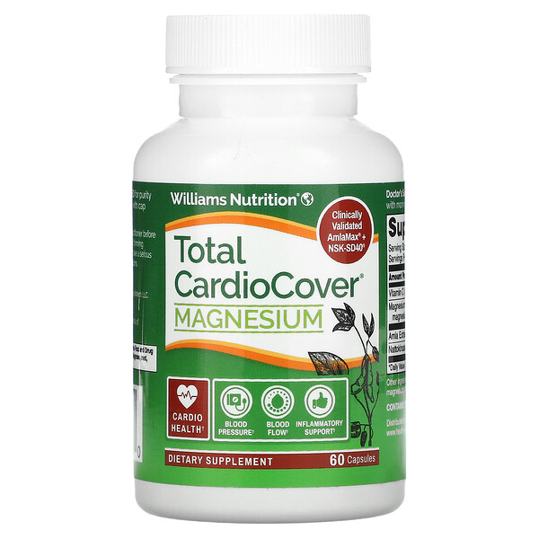 Williams Nutrition, Total Cardio Cover + Magnesium, 60 Capsules