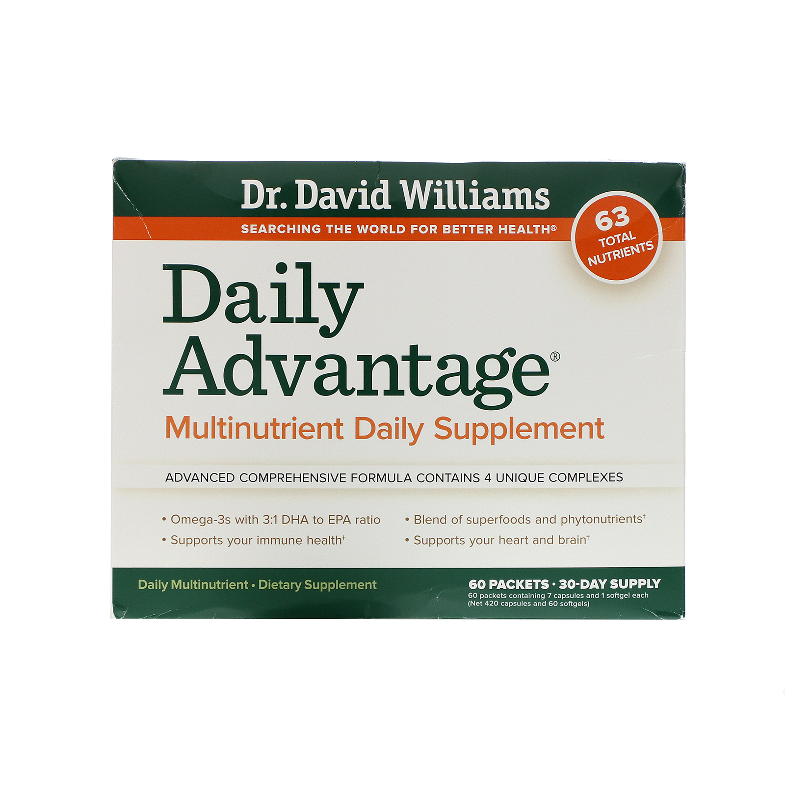 Dr. Williams, Daily Advantage, Multinutrient Daily Supplement, 60 ...