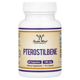 Double Wood Supplements, Pterostilbene, 100 mg, 60 Capsules