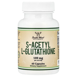 Double Wood Supplements, S-acetyl L-glutation, 100 mg, 60 kapslar