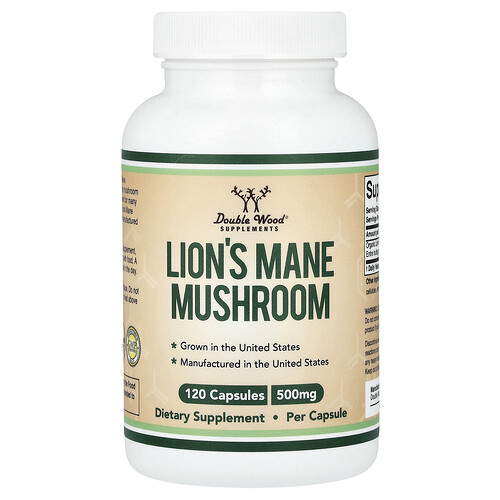 Double Wood Supplements, Lion's Mane Mushroom, 500 mg, 120 Capsules