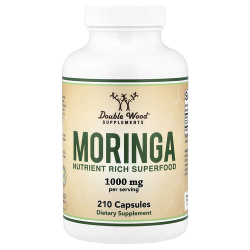 Double Wood Supplements, Moringa, 210 Capsules (500 mg per Capsule)