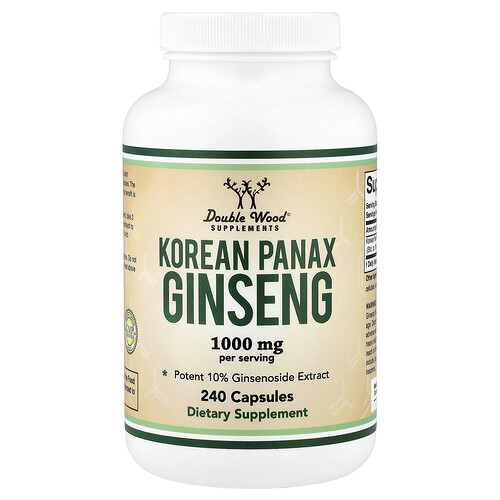 Double Wood Supplements コリアンパナックスジンセン 240カプセル（1カプセルあたり500mg）