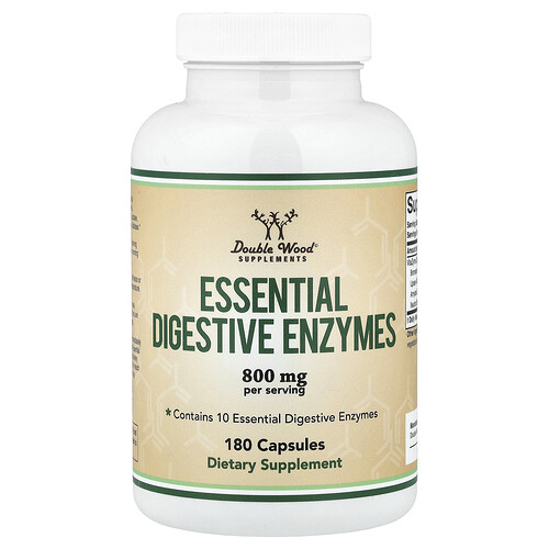 Double Wood Supplements, Essential Digestive Enzymes, 180 Capsules