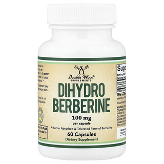 Double Wood Supplements, Dihydro Berberine, 100  mg, 60 Capsules