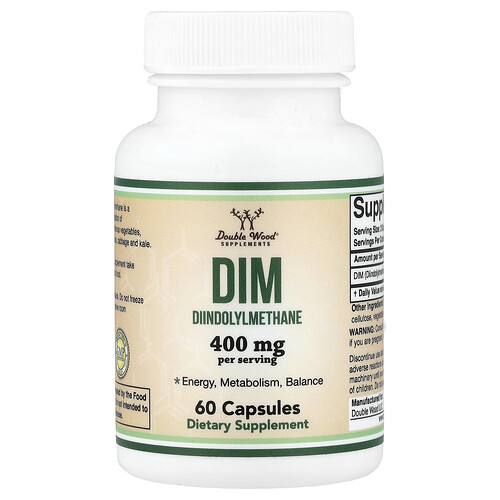 Double Wood Supplements, DIM, 60 Capsules (200 mg per Capsule)