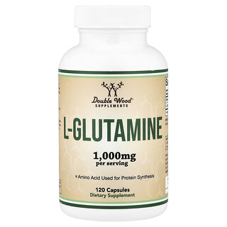 Double Wood Supplements, L-глютамин, 120 капсул (500 мг в 1 капсуле)