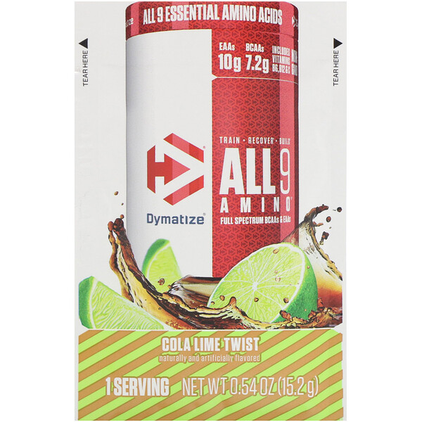 Dymatize Nutrition, All 9 Amino, Cola Lime Twist, 0.54 oz (15.2 g)