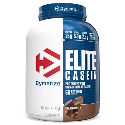 Dymatize Nutrition Elite Casein, Rich Chocolate, 4 фунта (1836 г)