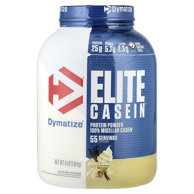Product Image for Dymatize, Elite Casein , Smooth Vanilla, 4 lb (1.8 kg)