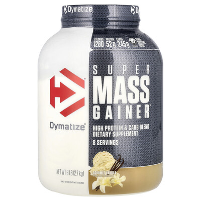 Photos - Weight Gainer Dymatize Nutrition Dymatize Dymatize, Super Mass Gainer™, Gourmet Vanilla, 6 lbs  DYZ-33129 (2.7 kg)