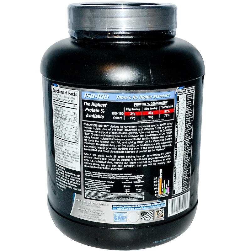 Dymatize Nutrition, Iso·100, 100 Whey Protein Isolate, Cookies & Cream