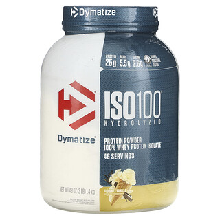 Dymatize, ISO100 hydrolysé, 100 % isolat de protéines de lactosérum, vanille gourmande, 1,4 kg