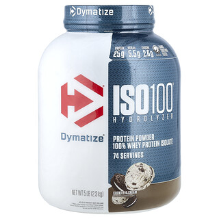 Dymatize‏, ®ISO100 Hydrolyzed, ‏100% חלבון מי גבינה מבודד, בטעם עוגיות וקרם, ‏2.3 גרם (5 אונקיות)