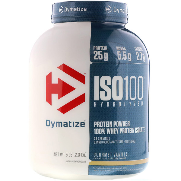 Dymatize Nutrition, ISO100 Hydrolysiert, 100 % Molkenprotein-Isolat, Gourmet-Vanille, 5 lbs (2,3 kg)