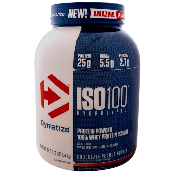 Dymatize Nutrition, ISO 100 Hydrolyzed, 100 Whey Protein Isolate