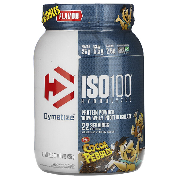 Dymatize Nutrition, ISO100 Hydrolyzed，全分離乳清蛋白，可可麥片，1.6 磅（725 克）