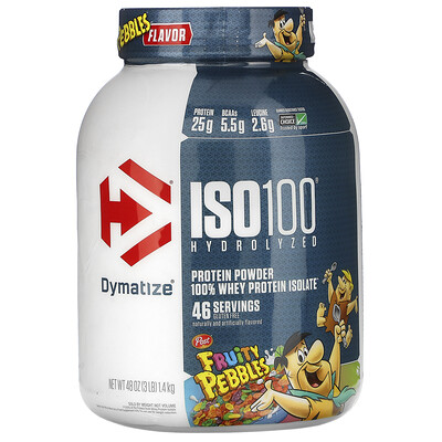 

Dymatize Nutrition ISO 100 Hydrolyzed, 100% Whey Protein Isolate, Fruity Pebbles, 3 lb (1.4 kg)