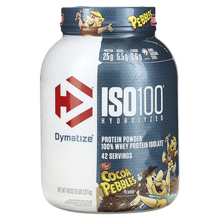 Dymatize, ISO100® hydrolysoitu, 100 % heraproteiini-isolaattia, kaakaopaloja, 1,37 kg