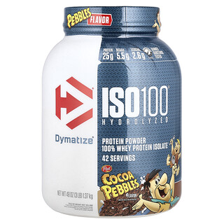 Dymatize, ISO100 hidrolizado, 100 % aislado de proteína de suero de leche, Cocoa Pebbles, 1,37 kg (3 lb)