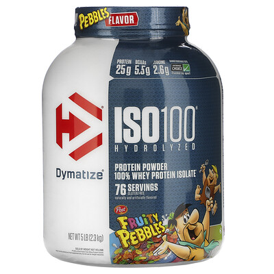 Dymatize ISO100 Hydrolyzed 100% Whey Protein Isolate Fruity Pebbles 5 lb (2.3 kg)