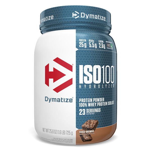 Dymatize Nutrition, ISO100加水分解,100%ホエイタンパク質アイソレート, ファッジブラウニー,725g(1.6 lbs)