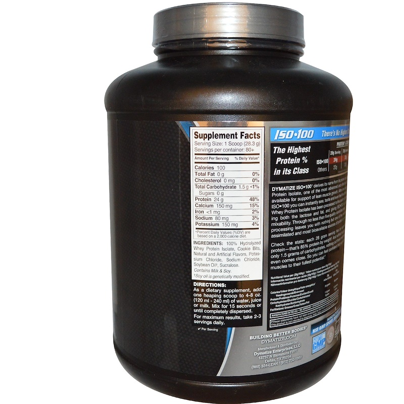 Dymatize Nutrition, ISO•100, 100Whey Protein Isolate, Cookies and