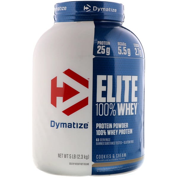 Dymatize Nutrition, Elite 100 % Molkenprotein Pulver, Kekse & Sahne, 2.3 kg