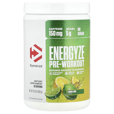 Product Image for Dymatize, Energyze Pre-Workout, Lemon Lime, 14.1 oz (400 g)