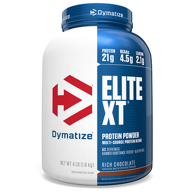 Dymatize Nutrition Elite XT, белковый порошок со вкусом богатого шоколада, 1,8 кг (4 фунта)